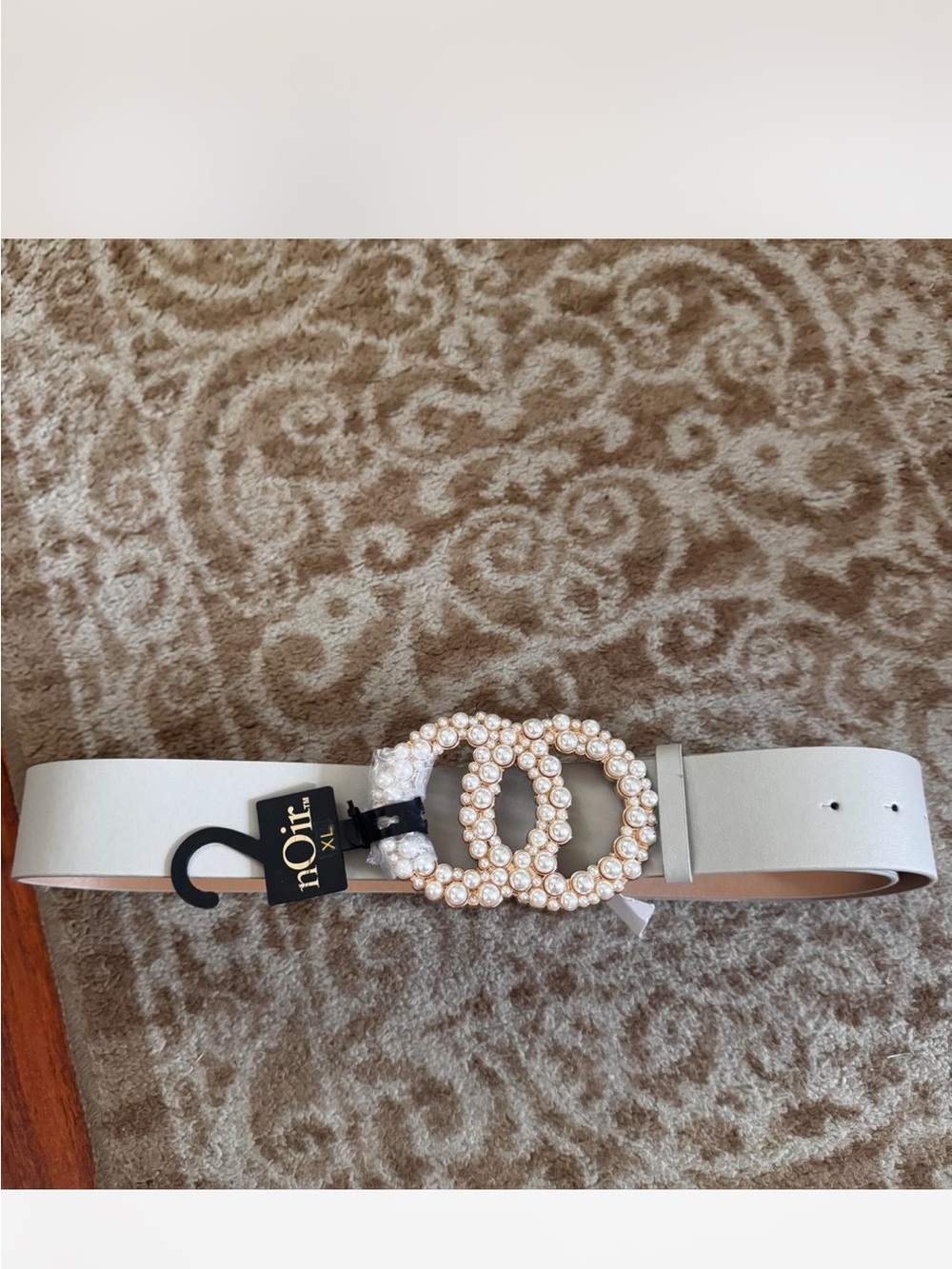 Pearl buckle belt chunky round circles